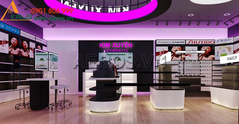 Thiết kế thi công shop mỹ phẩm KIM XUYẾN tại Đức Hòa, Long An